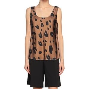 Theory Leopard Silk Top